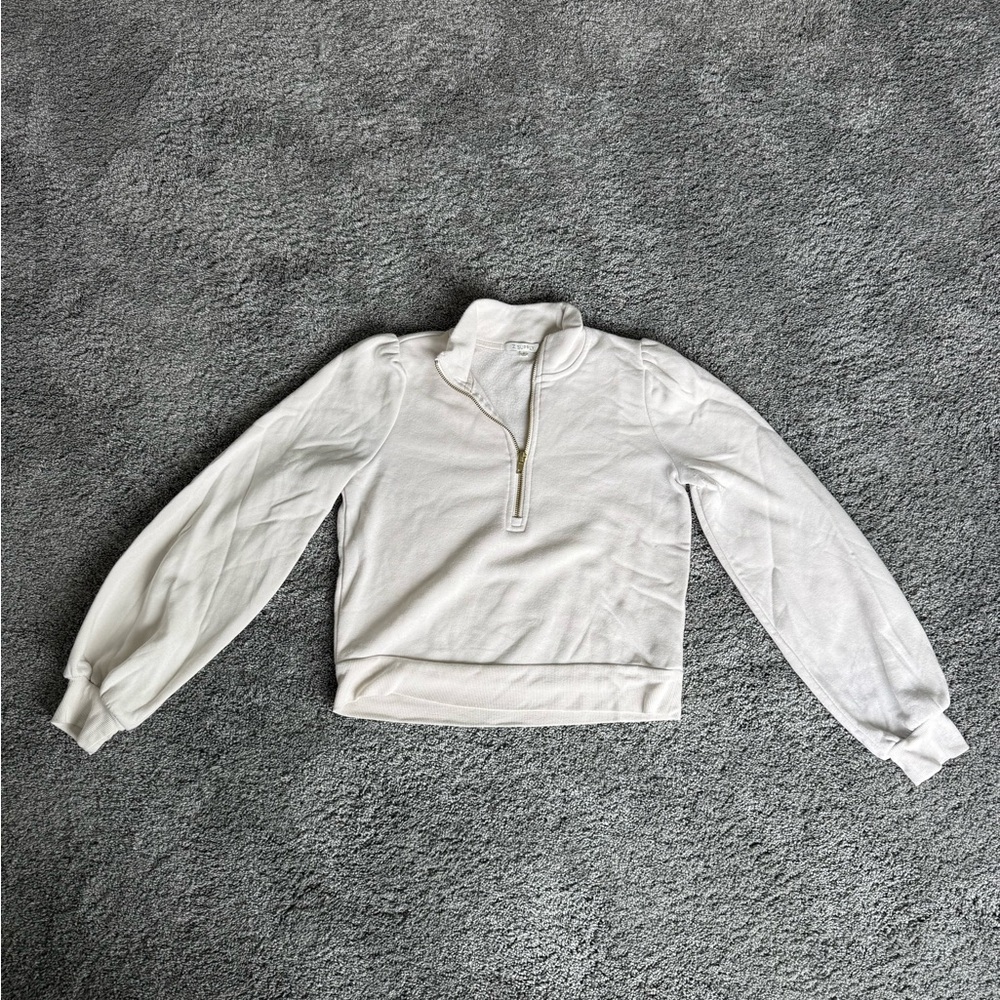 Women's Cream Half-Zip Sweatshirt